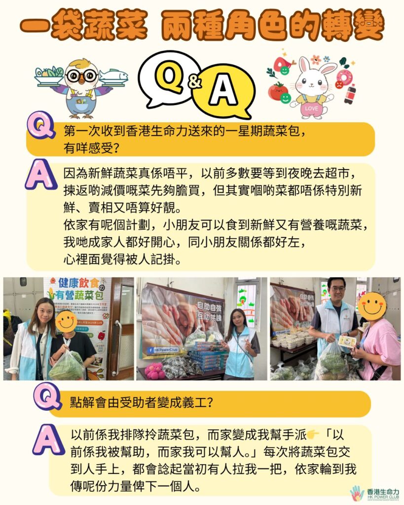 一袋蔬菜 兩種角色的轉變